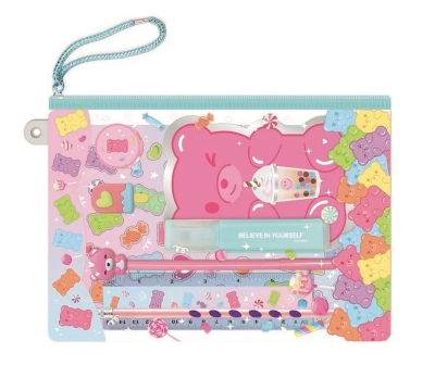 Opakowanie Notatnik z akcesoriami w saszetce Miś