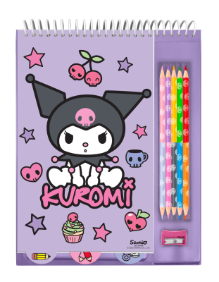 Opakowanie Notatnik z kredkami i temperówką Kuromi KU00014