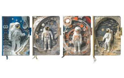 Opakowanie Notes A5 80K z gumką linia Kosmos mix