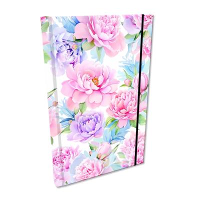 Opakowanie Notes A5 kratka z gumką Soft Touch Kwiaty Pastel