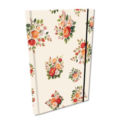 Notes A5 kratka z gumką Soft Touch Róże w beżu. Wydawca: EV-Corp. SmakLiter.pl Opakowanie Notes A5 kratka z gumką Soft Touch Róże w beżu