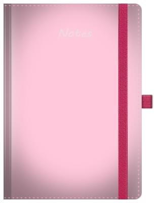 Opakowanie Notes A5 pastelowy z gumką różowy kratka biały papier