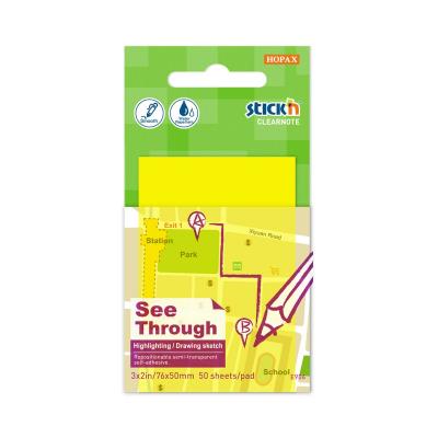 Opakowanie Notes samoprzylepny 51x76mm przezroczysty 50K żółt