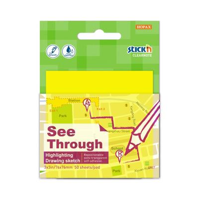 Opakowanie Notes samoprzylepny 76x76mm przezroczysty 50K żółt