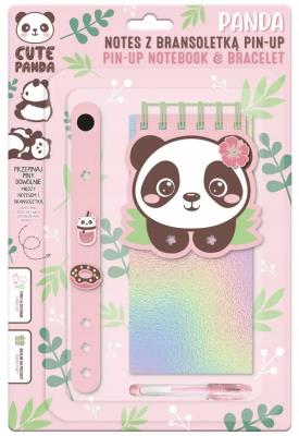 Notes z bransoletką pin-up panda. Wydawca: Derform. SmakLiter.pl Opakowanie Notes z bransoletką pin-up panda