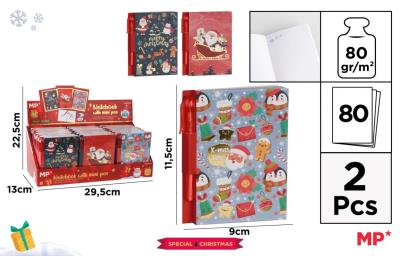 Opakowanie Notes z mini długopisem świąteczny MIX