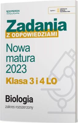 Okładka książki Nowa matura 2023 Biologia Zadania z odpowiedziami Klasa 3 i 4 LO Zakres rozszerzony
