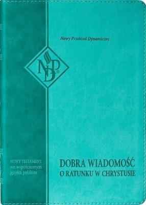 Okładka książki Nowy Testament NPD, mietowa z paginatorami