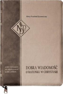 Okładka książki Nowy Testament NPD suwak paginatory beżowy