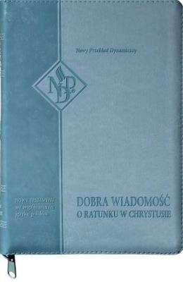 Okładka książki Nowy Testament NPD suwak paginatory jasnoniebieski