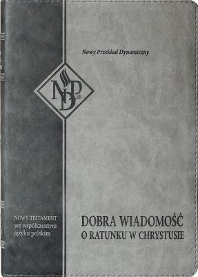 Okładka książki Nowy Testament NPD, szara z paginatorami