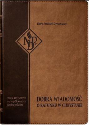 Okładka książki Nowy Testament NPD z paginatorami ciemnobrązowy
