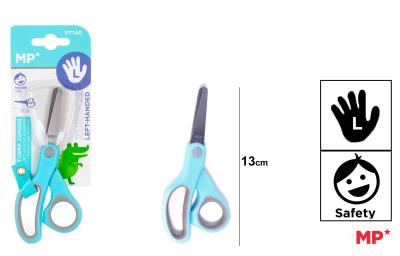 Nożyczki szkolne dla leworęcznych 13cm niebieskie. Wydawca: MP Main Paper. SmakLiter.pl Opakowanie Nożyczki szkolne dla leworęcznych 13cm niebieskie