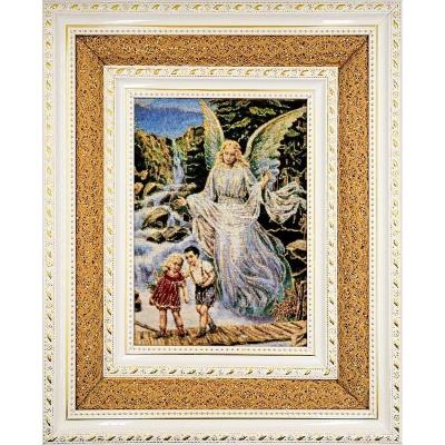 Opakowanie Obraz Haftowany Anioł stróż podwójna rama 38x32cm