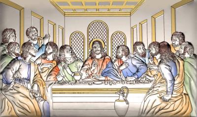 Opakowanie Obraz srebrny Ostatnia Wieczerza 12/20cm