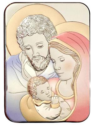 Opakowanie Obrazzek Święta Rodzina - srebro 7cm/5cm