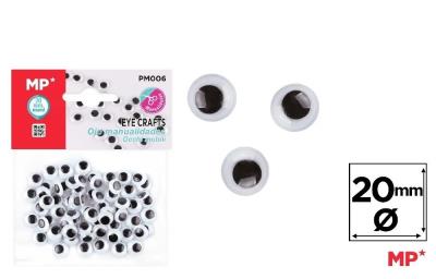 Opakowanie Oczy ruchome samoprzylepne 20mm