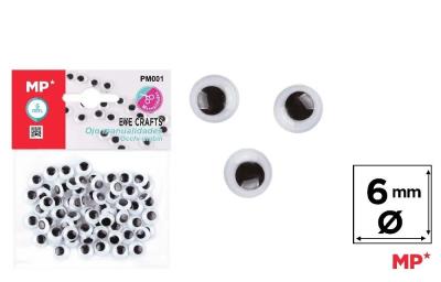 Opakowanie Oczy ruchome samoprzylepne 6mm