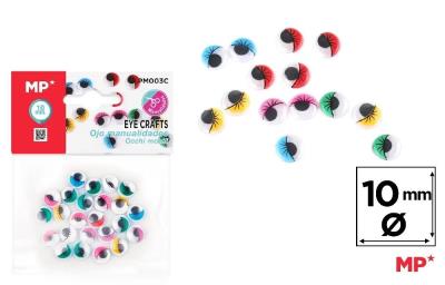 Opakowanie Oczy ruchome samoprzylepne kolorowe 10mm