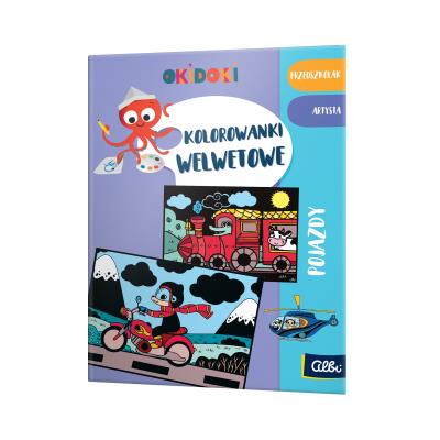 Opakowanie OKIDOKI Kolorowanka welurowa Pojazdy