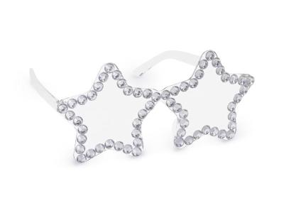 Opakowanie Okulary Gwiazdy z diamencikami srebrny 14,5x7cm