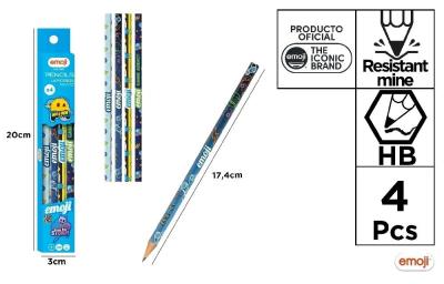 Opakowanie Ołówek Emoji HB niebieski 4szt