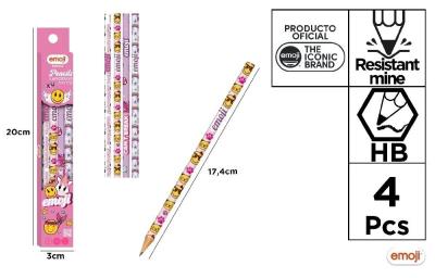 Opakowanie Ołówek Emoji HB różowy 4szt
