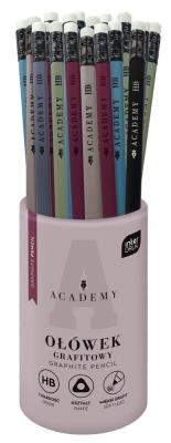 Opakowanie Ołówek grafit trójkątny HB z gumką Academy (36szt)