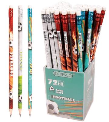 Ołówek trójkątny HB z gumką football (72szt). Wydawca: CRESCO. SmakLiter.pl Opakowanie Ołówek trójkątny HB z gumką football (72szt)