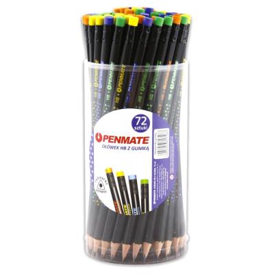 Opakowanie Ołówek trójkątny z gumką gwiazdki (72szt) PENMATE