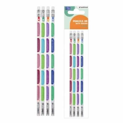 Opakowanie Ołówek z gumką HB Tabliczka Mnożenia 4szt