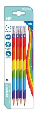 Opakowanie Ołówek z gumką HB Tęcza 4szt