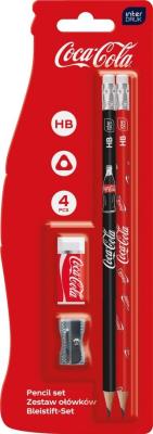 Opakowanie Ołówki HB 2szt z gumką + tempetówka Coca-Cola