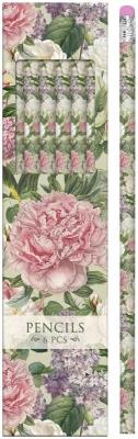 Ołówki ozdobne STPEN40 piwonie i róże 6 sztuk. Wydawca: Skona Ting. SmakLiter.pl Opakowanie Ołówki ozdobne STPEN40 piwonie i róże 6 sztuk