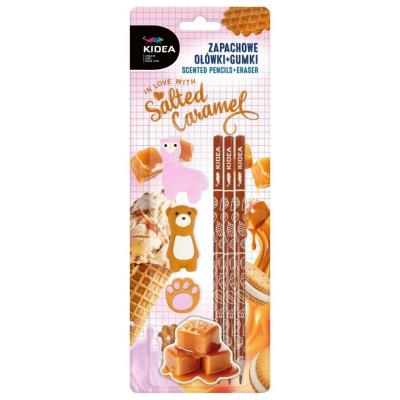 Ołówki zapachowe +gumki słony karmel KIDEA. Wydawca: Derform. SmakLiter.pl Opakowanie Ołówki zapachowe +gumki słony karmel KIDEA