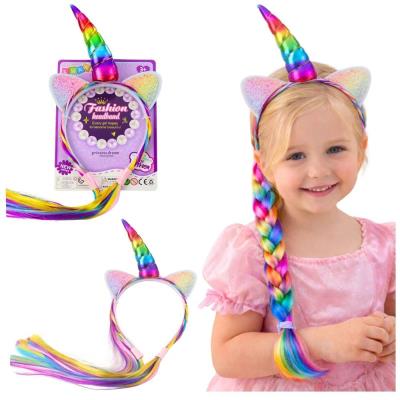 Opakowanie Opaska z rogiem Jednorożca kolor włosy warkoczy