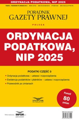 Okładka książki Ordynacja podatkowa, NIP 2025