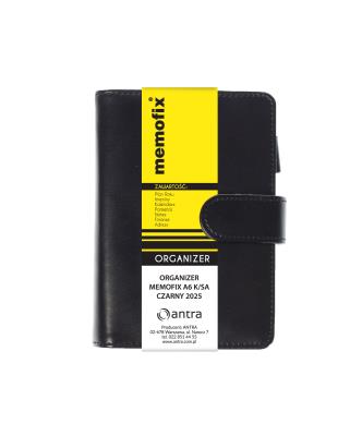 Organizer Memofix 2026 A6 K/SA czarny. Wydawca: Antra. SmakLiter.pl Opakowanie Organizer Memofix 2026 A6 K/SA czarny