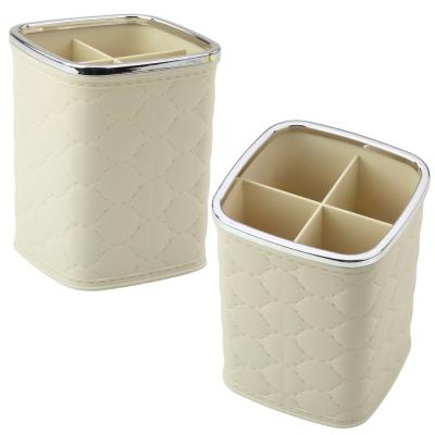 Opakowanie Organizer na pędzle 4 przegrody biały 12x9,5cm