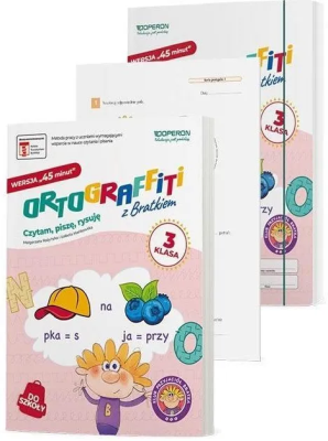 Ortograffiti z Bratkiem 3. Wersja 45 minut. Autor: Mańkowska Izabela, Rożyńska Małgorzata. SmakLiter.pl Okładka książki Ortograffiti z Bratkiem 3. Wersja 45 minut