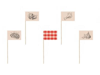 Opakowanie Ozdobne pikery na grilla 15cm 12szt