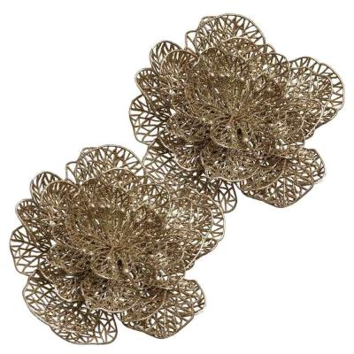 Opakowanie Ozdoby na choinkę złote kwiaty 2szt