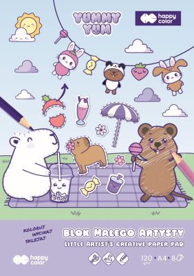 Paczka Blok małego artysty A4 Yummy Yum Kapibara 120g Happy Color 5 sztuk. Wydawca: HAPPY COLOR. SmakLiter.pl Opakowanie Paczka Blok małego artysty A4 Yummy Yum Kapibara 120g Happy Color 5 sztuk
