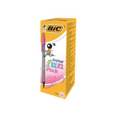 Opakowanie Paczka Długopis BIC Cristal Fun 1.6mm różowy 20szt.