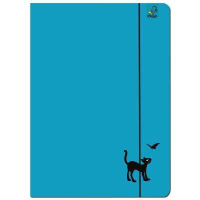 Paczka Teczka A4 z gumką Kot niebieski 5 sztuk. Wydawca: EV-Corp. SmakLiter.pl Opakowanie Paczka Teczka A4 z gumką Kot niebieski 5 sztuk