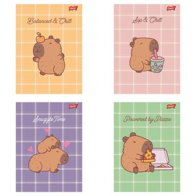 Opakowanie Paczka Zeszyt A4 32k.krata okładka laminowana Capybara Mood mix 15 sztuk