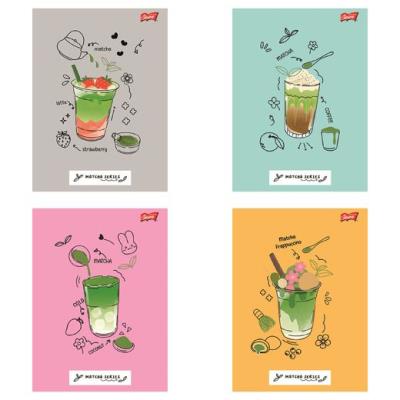 Opakowanie Paczka Zeszyt A4 32k.krata okładka laminowana Matcha Mood  mix 15 sztuk