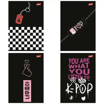 Opakowanie Paczka Zeszyt A5 60k.krata okładka laminowana K-Pop Vibes mix 10 sztuk