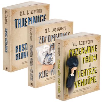 Pakiet Verlaque i Bonnet na tropie / Przerwane próby w Teatrze Vandome / Zapomniane muzeum przy rue Mistral / Tajemnice Bastide Blanche. Autor: M. L. Longworth. SmakLiter.pl Okładka książki Pakiet Verlaque i Bonnet na tropie / Przerwane próby w Teatrze Vandome / Zapomniane muzeum przy rue Mistral / Tajemnice Bastide Blanche