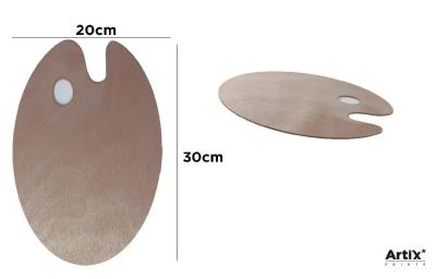 Opakowanie Paleta malarska okrągła drewniana 20x30cm